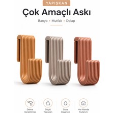 Elarque 3'lü Yapışkan Askı 8 mm Çok Amaçlı Banyo Mutfak Dolap Askılığı
