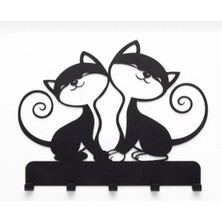 Elarque Kedi Desenli Metal Anahtarlık Askısı