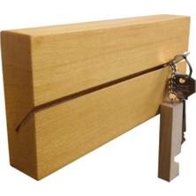 Elarque Minimalist Naturel Masif Ahşap Anahtarlık Organizer