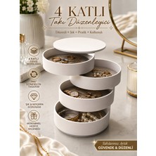 Elarque 4 Katlı Beyaz Takı Organizeri, Şık ve Pratik Düzenleyici