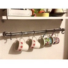 Elarque 80 cm Krom Mutfak Banyo Fincan Kupa Askılık