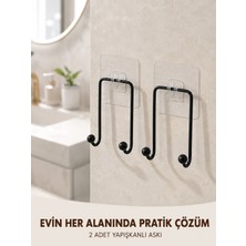 Elarque 2'li Yapışkanlı Duvar Askısı Mutfak Banyo Ev Için Askılık