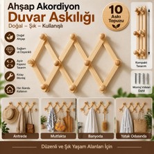Elarque 10 Topuzlu Ahşap Akordiyon Duvar Askılığı