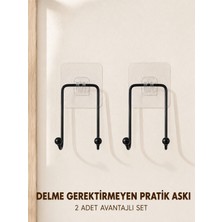 Elarque 2 Adet Çok Amaçlı Yapışkanlı Askı Ev Mutfak Banyo Düzenleyici