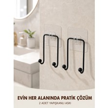 Elarque 2'li Yapışkanlı Duvar Askısı Mutfak Banyo Ev Için