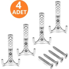 Elarque 4 Adet Metal Krom Büyük Askılık