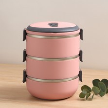 Elarque 3'lü 1.8l Sefer Tası Saklama Kabı - Açık Pembe