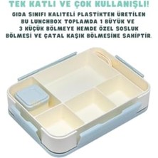 Elarque 1330ML Lunchbox Tek Katlı 5 Bölmeli Pp Plastik Çocuk Sefer Tası Yemek Kutus