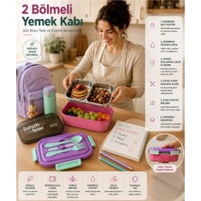 Elarque Paslanmaz Çelik 2 Bölmeli Sızdırmaz Kapaklı Yemek Kabı