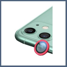 Bezos iPhone 11 Uyumlu Raze Metal Kamera Lens - Kırmızı BZS10
