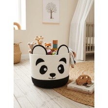 Akfecan Jüt Ip Sevimli Panda Çokamaçlı Sepet (28X22CM.)