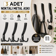 Elarque 3 Adet Noktalı Metal Askı – Siyah Portmanto, Vestiyer ve Duvar Askılığı 14