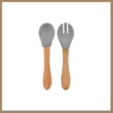 Bezos Mama Kaşığı ve Çatal Seti Powder Grey · Renk: Powder Grey 22