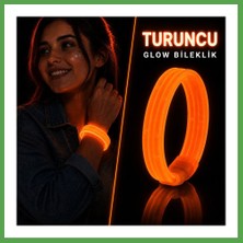 Bezos Turuncu Kalın Glow Bileklik ? Kırılarak Yanan Parti ve Festival Bilekliği Mgc