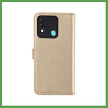 Bezos Tecno Spark 8t Trend S Plus Kapaklı Telefon Kılıf - Gold Mgc