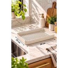 Nest Aura Nestaura 23X39 cm Çok Amaçlı Bulaşık Kurutma Tepsisi Geniş Kapasiteli Tabak Bardak Kupa Kurutmalık Süzgeçli Izgaralı Mutfak Tezgah Üstü Evye Yanı Bulaşık Kurutucu