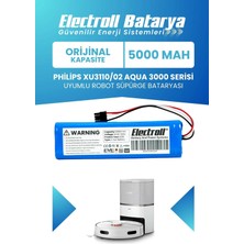 Electroll Philips Xu3110/02 Aqua 3000 Serisi Uyumlu Batarya (STANDART KAPASİTE) 5000mah Robot Süpürge Pili