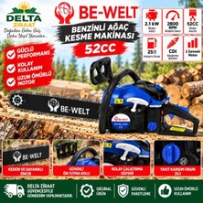 Be-Welt 5200 Benzinli Ağaç Kesme Motoru 52 cc 2.1 Kw Cdı Ateşleme Sistemi