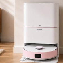 Homend Alex 30 Otomatik Boşaltım Sistemli Moplu 20.000 Pa Robot Süpürge Pembe-Beyaz