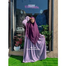 Yüsra Collection Tesettür Erva Abaya ve Uzun Sufle 2'li Takım