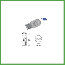 Bezos Super Light T20 Dipsiz Turuncu Park Ampulü Çift Duy WY21 12V 21W 1 Adet Mgc