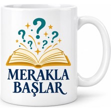 Bezos Merakla Başlar Tasarımlı Porselen Kupa - Model 299 Mgc