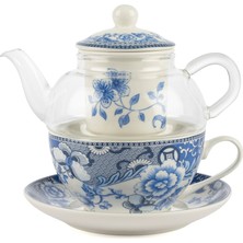 Es Dekor Blue Garden Tek Kşilik Demlik Fincan Butik Mutfak