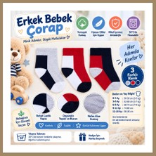 Bezos Assn Erkek Bebek Çorap USB2202 Gri Melanj (Adet Fiyatıdır) · Beden: 0-3 Ay · Renk: Gri Melanj 22