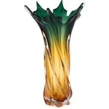 Es Dekor Amber Yeşil Kıvrımlı Vazo 26X43CM Dekorasyon > Dekoratif Ürün