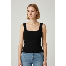 Askılı Triko Kare Yaka Bluz, Yumuşak – Çok Renkli S/m X/l