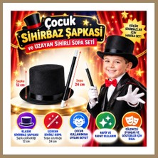 Bezos Çocuk Sihirbaz Şapkası ve Uzayan Yaylı Sihirli Sopa Seti 22