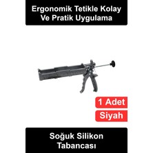 Wonara #silikontabancası Ince Soğuk Silikon Tabancası Siyah Plastik Gövde Ergonomik Kavramalı Mekanik Tetikli Hobi El Sanatları Tamirat Dekorasyon Okul Projesi Atölye Ev Için Hafif Pratik Yapıştırma Aleti