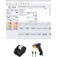 Tr Pazartimi Barkod Satış Sistemi & Market Programı & Fiş Yazıcı & Kablolu Barkod Okuyucu (3'l