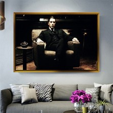 Giyense Tablo The Godfather Al Pacino Michael Corleone Çerçeveli Kanvas Tablo Modern Salon Dekoru