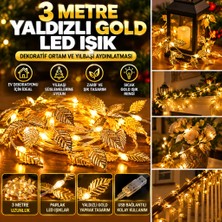 ENCO 3 Metre Yaldızlı Gold LED Işık – Dekoratif Ortam Aydınlatması
