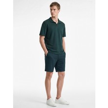Şanal Kısa Kollu Regular Fit Viskon Karışımlı Polo Yaka Basic Tişört