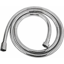 Şanal Tema Duş Spirali Örgülü, 150CM - 190CM Kenetli Banyo Duş Hortumu 54000, Krom Renk