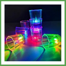 Bezos Renkli LED Parlayan Fiber Optik Glow Işıklı Bardak 5,5 x 5,5 cm 1 Adet Mgc