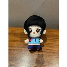 Mini Peluş Anahtarlık Siyah Saçlı Mavi Kıyafetli Sevimli 9-10CM