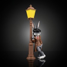 Demirhan3D 🐰😎 Mafya Tarzı Bugs Bunny Figürü 25 cm ve Sokak Lambası 35 cm – 3D Dekoratif Tasarım
