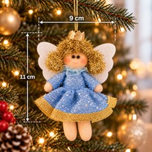 Leylooks Yılbaşı Ağaç Süsü 3'lü Melek Kanatlı Peri Kızı Asılabilir Dekoratif Süs 11 cm