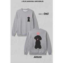 Zoka Wear Love Black Toy Poodle Ön Arka Baskılı Bisiklet Yaka Sweatshirt