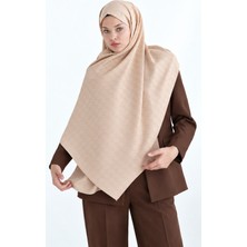 Revam Collection Kazayağı Desen Ipeksi Jakar Şal Bej