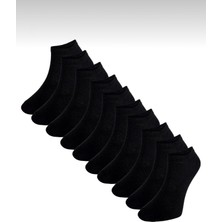 10’Çift Unisex Bilek boy, Pamuklu Siyah Çorap