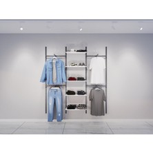 Elarque Mağaza Raf Sistemi Askılık Sistemi Butik Rafı Stand Giyinme Odası 180*200