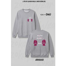 Zoka Wear Squid Game Two Players Dizi Ön Arka Baskılı Bisiklet Yaka Sweatshirt