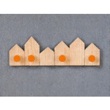 Elarque Ahşap Duvar Askılığı Çocuk Odası 4’lü Askısı 55 × 14 cm