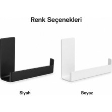 Elarque Yapışkanlı Metal Havlu Askısı 25 cm Mat Siyah Beyaz