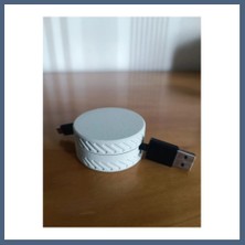 Bezos 3D Baskı Yuvarlak Kablo Düzenleyici Şarj ve USB Kablo Sarıcı Lastik Desenli Kablo Toplayıcı Gri BZS10