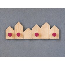 Elarque Ahşap Duvar Askılığı Çocuk Odası 4’lü Askısı 55 × 14 cm